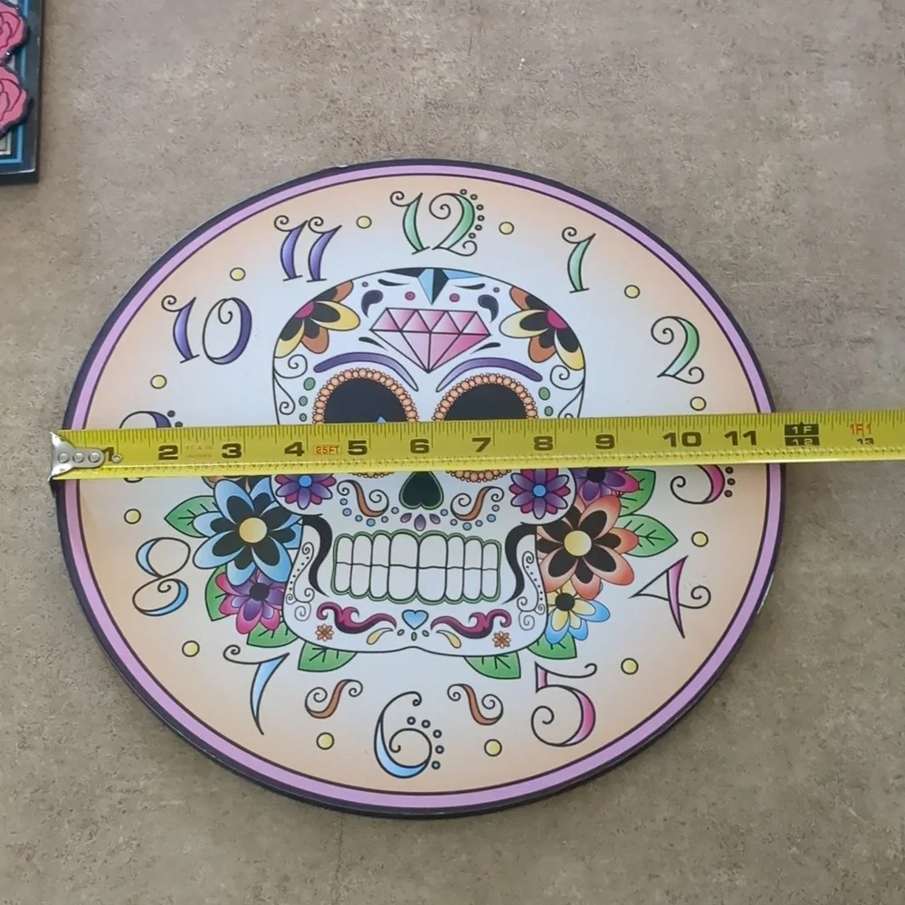 Colorful Skull Wall Clock
